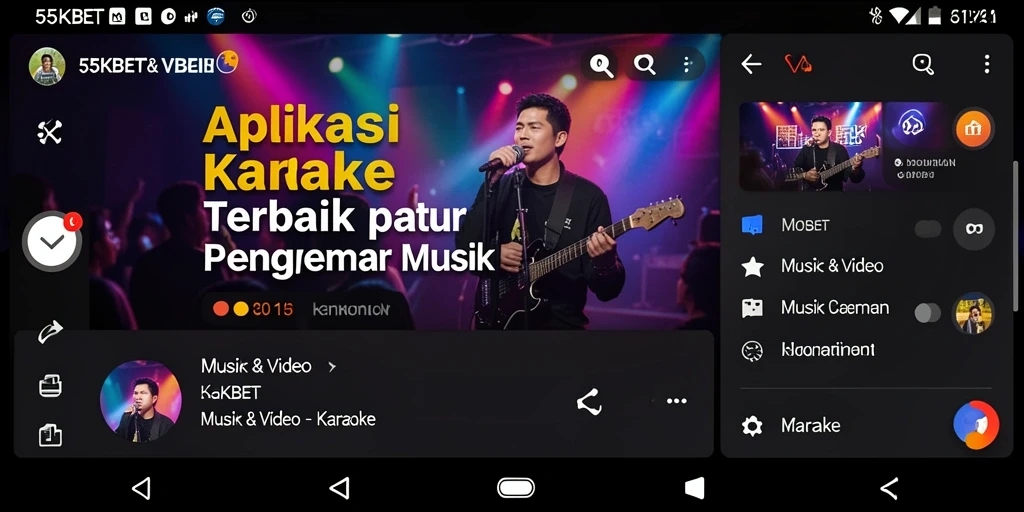 Antarmuka aplikasi Karaoke 55KBET yang menarik dan fungsional.