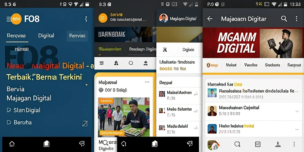 Tampilan antarmuka FO8 dengan beragam berita terkini.