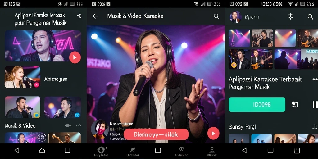 Tampilan antarmuka aplikasi Karaoke ID098 yang menarik dan fungsional.