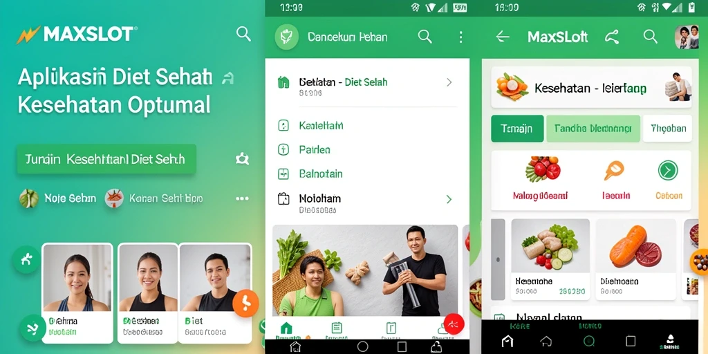 Tampilan antarmuka aplikasi MAXSLOT untuk Diet Sehat.