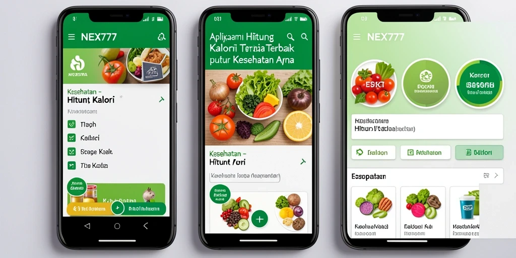 Antarmuka aplikasi NEX777 yang memudahkan penghitungan kalori.
