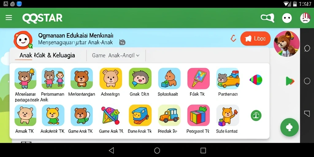 Antarmuka menarik dan menyenangkan dari QQSTAR untuk anak-anak.