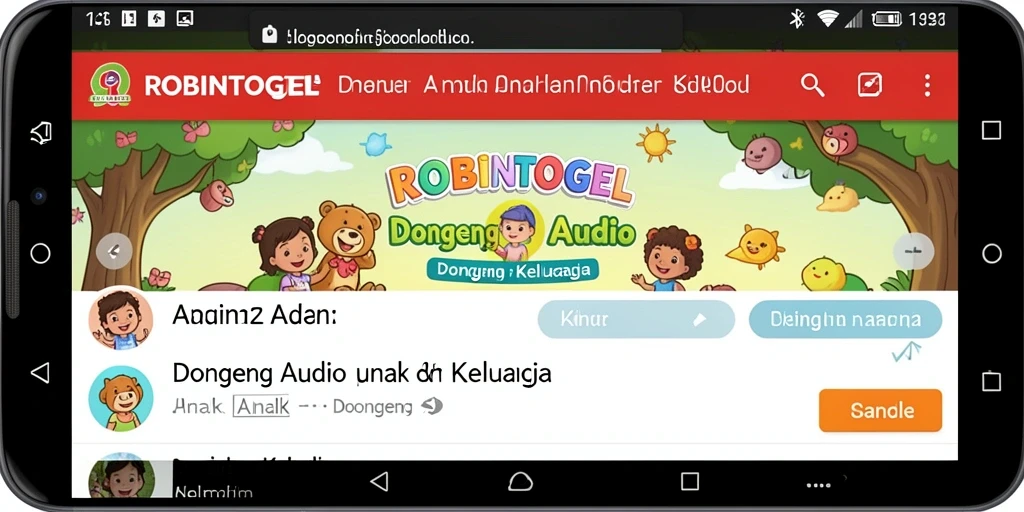 Antarmuka aplikasi ROBINTOGEL yang ramah anak dan menarik.