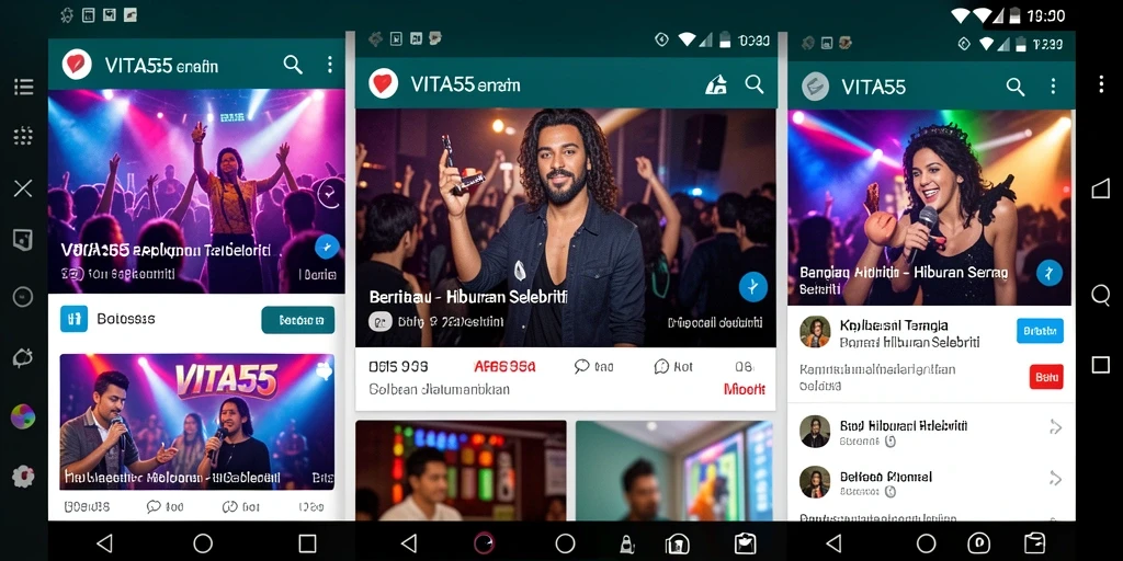 Tampilan utama VITA555 dengan berita terbaru tentang selebriti.