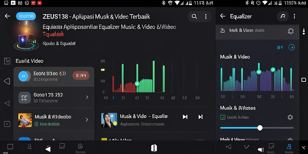 Antarmuka ZEUS138 menampilkan pengaturan Equalizer yang interaktif dan menarik.