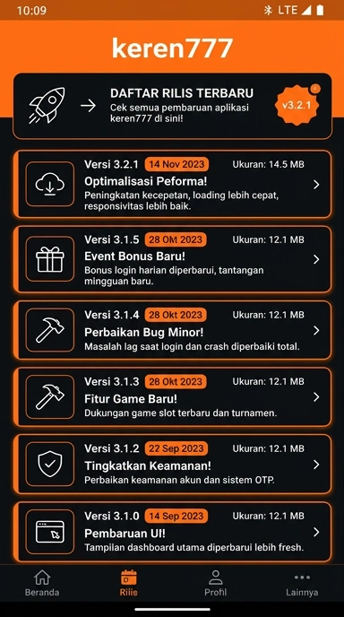 Riwayat Versi keren777 - Pembaruan Terkini untuk Android